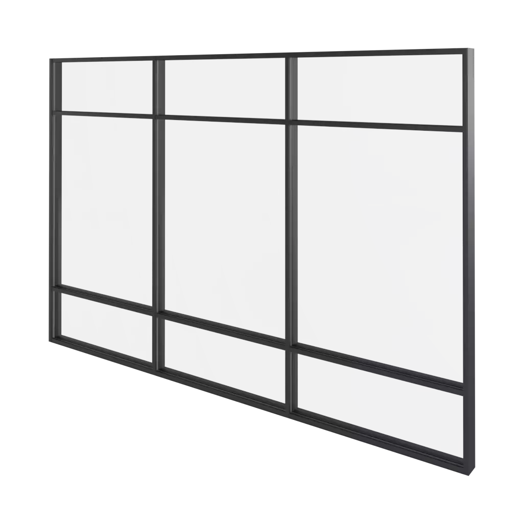 Contemporary aluminum curtain wall glazing system for modern residential architecture.
